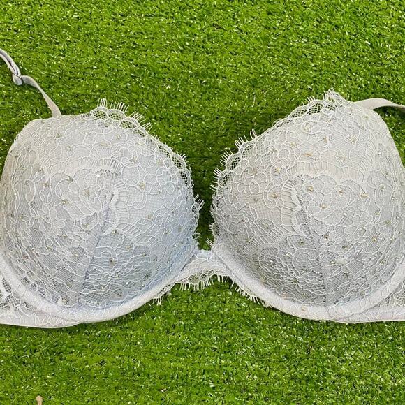 Victorias Secret Women’s Dream Angels Push Up Bra 36B Rhinestone Lace Lingerie‎ - Picture 2 of 5